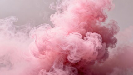 Fototapeta premium Soft pastel pink clouds in a dreamy sky, perfect for romantic backgrounds, posters, wallpapers, social media templates, and digital art projects.