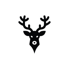 Reindeer head emblem in black silhouette