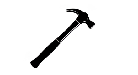 Minimalist Claw Hammer Line Art On Black Background