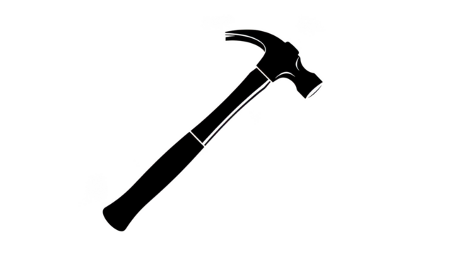 Minimalist Claw Hammer Line Art On Black Background