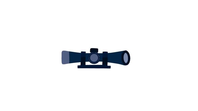 Rifle Scope Animation in Flat Style for Aiming or Shooting Footage