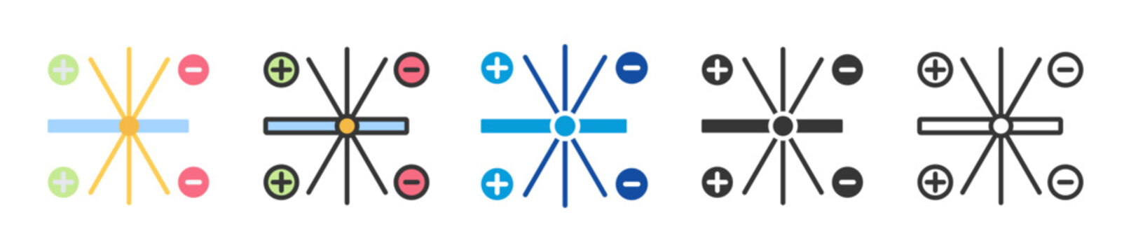 radiation icon set multi style various collection