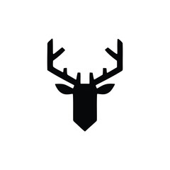 Deer head with antlers silhouette