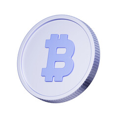 3D icon of a Bitcoin coin For representing Bitcoin currency, cryptocurrency investment, digital assets, and blockchain technology.