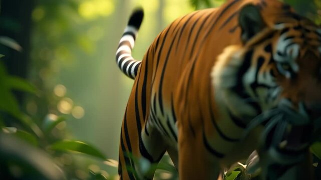Fierce tiger roars aggressively from dense jungle foliage, capturing raw power and untamed wilderness in a dynamic wildlife moment