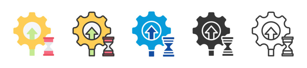 efficiency icon set multi style various collection