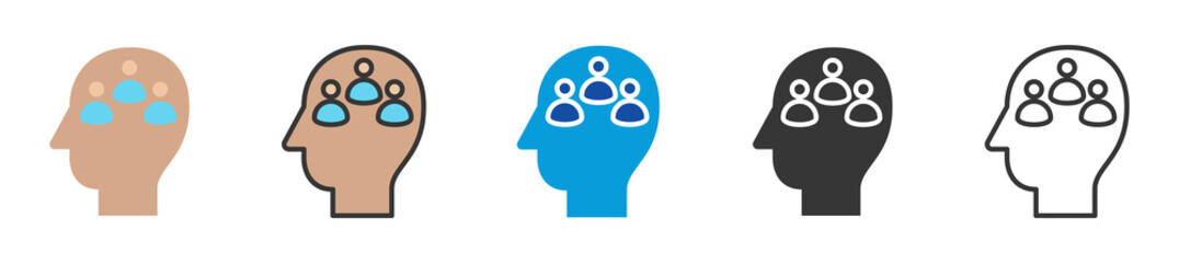 social psychology icon set multi style various collection