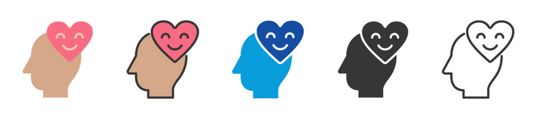 positive psychological icon set multi style various collection