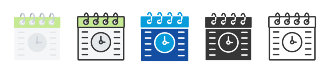 schedule icon set multi style various collection