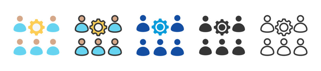 association icon set multi style various collection