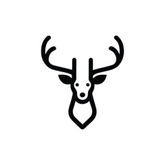 Naklejka premium Deer minimalist head in line style