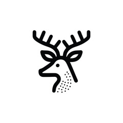 Modern deer head minimalist drawing