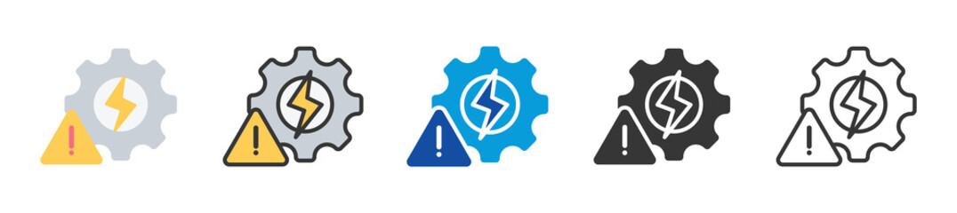 disruption icon set multi style various collection