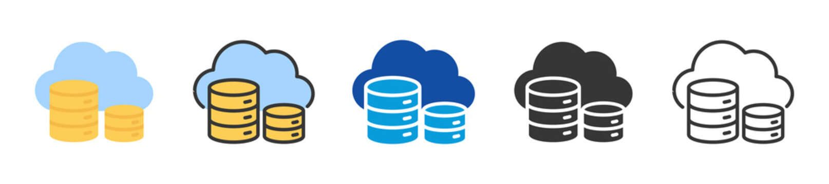 big data icon set multi style various collection