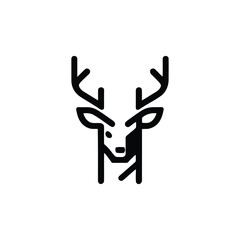 Deer head outlined in a geometric