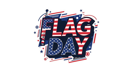 Flag day vector illustration isolated on white background for greeting card