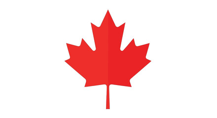 Red maple leaf Simple centralized and against a white background