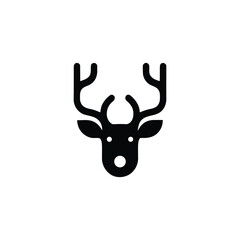 Reindeer head in simple flat style