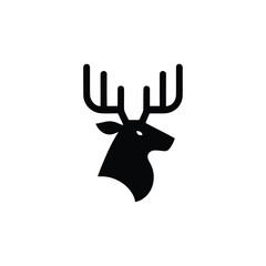 Bold Deer silhouette head with antlers