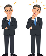 Businessmen Thinking Pondering Puzzled Pensive Caucasian Male Icons