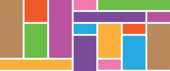 Colorful geometric set of vector for web design and template illustration. Bento grid layout.