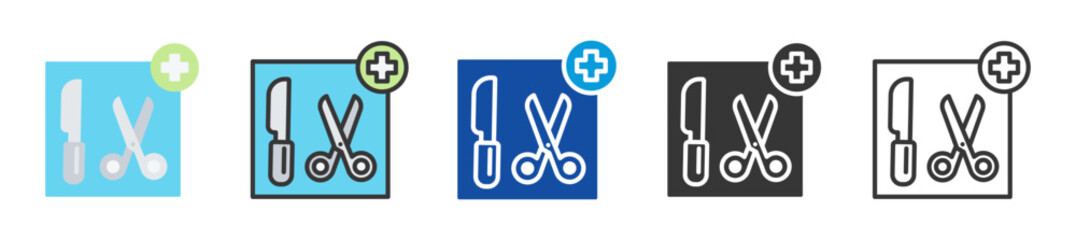 surgery icon set multi style various collection