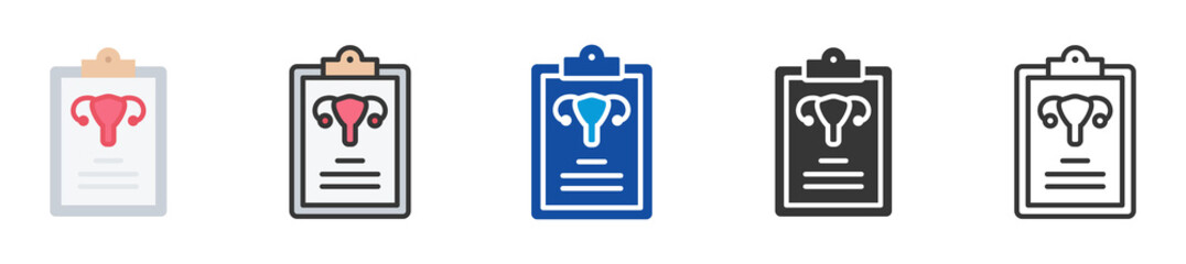 gynecology icon set multi style various collection