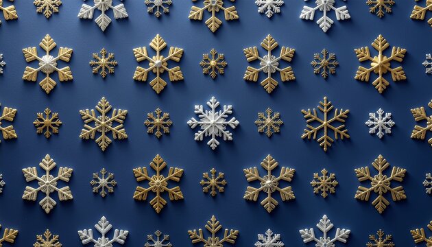 Glitter Hexagon Christmas Pattern – Blue Gold Festive Seamless