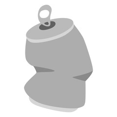 Crushed aluminum can symbolizing plastic pollution and waste management issues in modern society for environmental awareness campaigns.