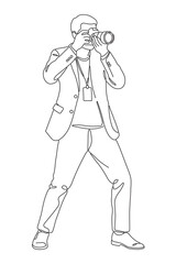 line drawing of photographer pose