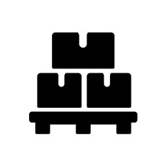 A pallet icon representing goods stacking, storage and warehouse organization used for bulk cargo handling, freight loading and efficient logistics distribution.