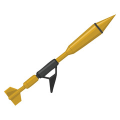 Single bazooka made of steel illustration isolated design perfect for military themed artwork, weapon concept, or action game vector design