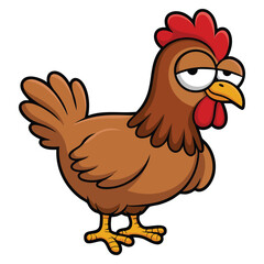 Sleepy chicken illustration isolated on white background perfect for cartoon farm animal playful character children themed and educational design