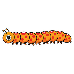 Vector illustration of a cute caterpillar character isolated on white background ideal for cartoon educational insect themed decorative or creative artwork