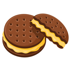 Vector illustration of cake with cream on white background perfect for bakery, dessert, celebration, food packaging or sweet recipe themed designs