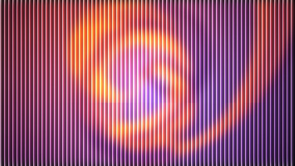 Orange spiral glow swirl abstract with purple background and light lines
