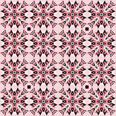 Pink Black White Ikat Seamless Pattern - Seamless pattern - Boho pink Ikat repeat and scalable - Pink beautiful ikat for textile and paper printing