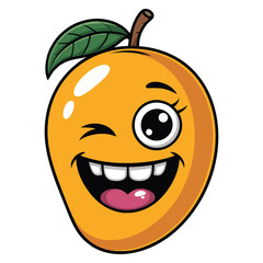 Vector illustration of mango isolated on white background ideal for tropical fruit food design healthy organic label or natural product themed creative artwork