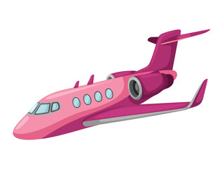 Vector illustration of pink airplane single image isolated design suitable for aviation travel holiday transportation or flight themed artwork concept
