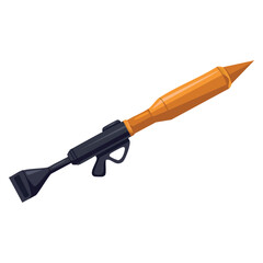 Vector illustration of single bazooka made of steel ideal for weapon design, military action artwork, game concept, or defense themed creative design