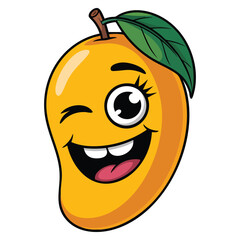 Mango illustration isolated on white background vector design element suitable for tropical fruit healthy organic food or fresh product themed creative concept