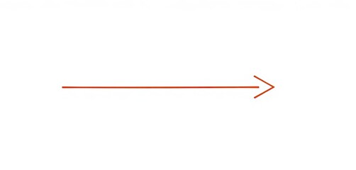 Clean, simple arrow line graphic design element on white background,  geometric,  pointer