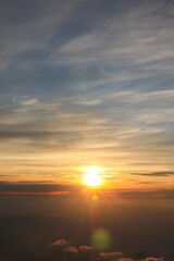 Spectacular Sunrise Over a Sea of Clouds from Mount Fuji Summit