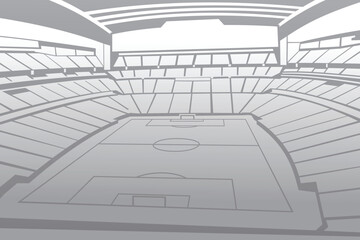 Soccer Football Stadium Arena Field Outline Shape Silhouette Vector for Background
