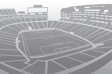 Soccer Football Stadium Arena Field Outline Shape Silhouette Vector for Background