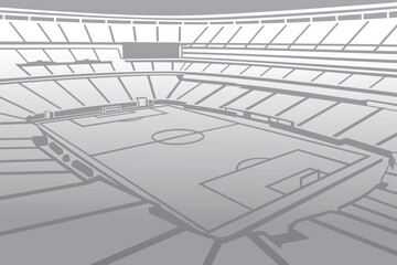 Soccer Football Stadium Arena Field Outline Shape Silhouette Vector for Background