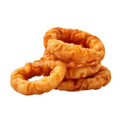 crispy fried onion rings isolated on white background