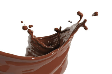 chocolate splash on white background