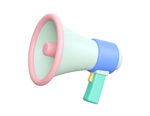 A Colorful 3D Megaphone Icon for Announcements and Promotions