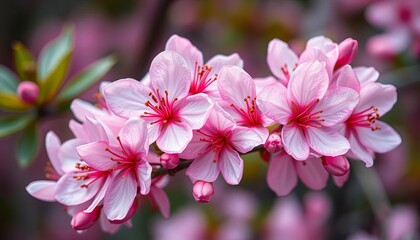 Delicate blush pink blossoms, soft petals, vibrant bloom,  blossoms,  macro